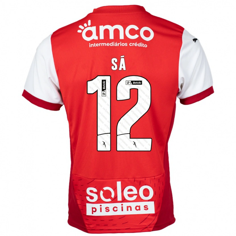 Danxen Dames Tiago Sá #12 Rood Wit Thuisshirt Thuistenue 2024/25 T-Shirt