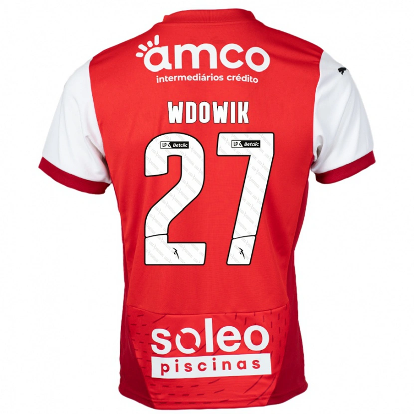 Danxen Dames Bartlomiej Wdowik #27 Rood Wit Thuisshirt Thuistenue 2024/25 T-Shirt