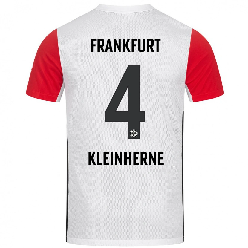 Danxen Dames Sophia Kleinherne #4 Wit Rood Thuisshirt Thuistenue 2024/25 T-Shirt