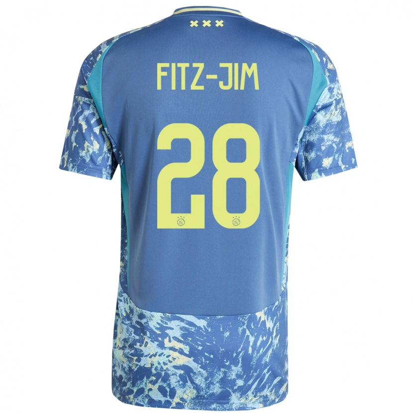 Danxen Dames Kian Fitz-Jim #28 Grijs Blauw Geel Uitshirt Uittenue 2024/25 T-Shirt