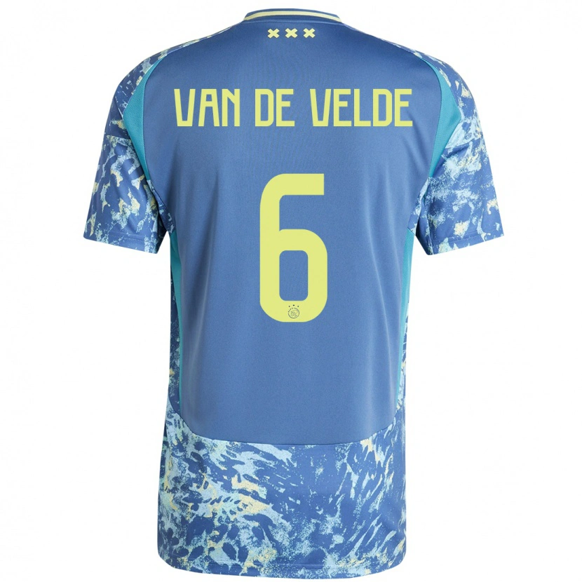 Danxen Dames Jonna Van De Velde #6 Grijs Blauw Geel Uitshirt Uittenue 2024/25 T-Shirt