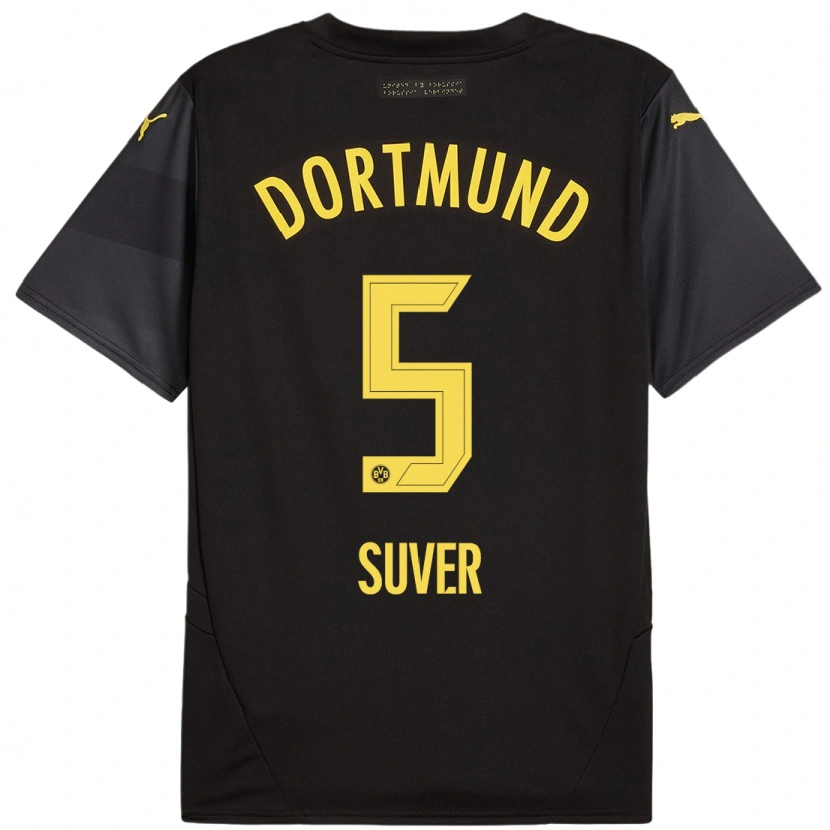 Danxen Dames Mario Suver #5 Zwart Geel Uitshirt Uittenue 2024/25 T-Shirt