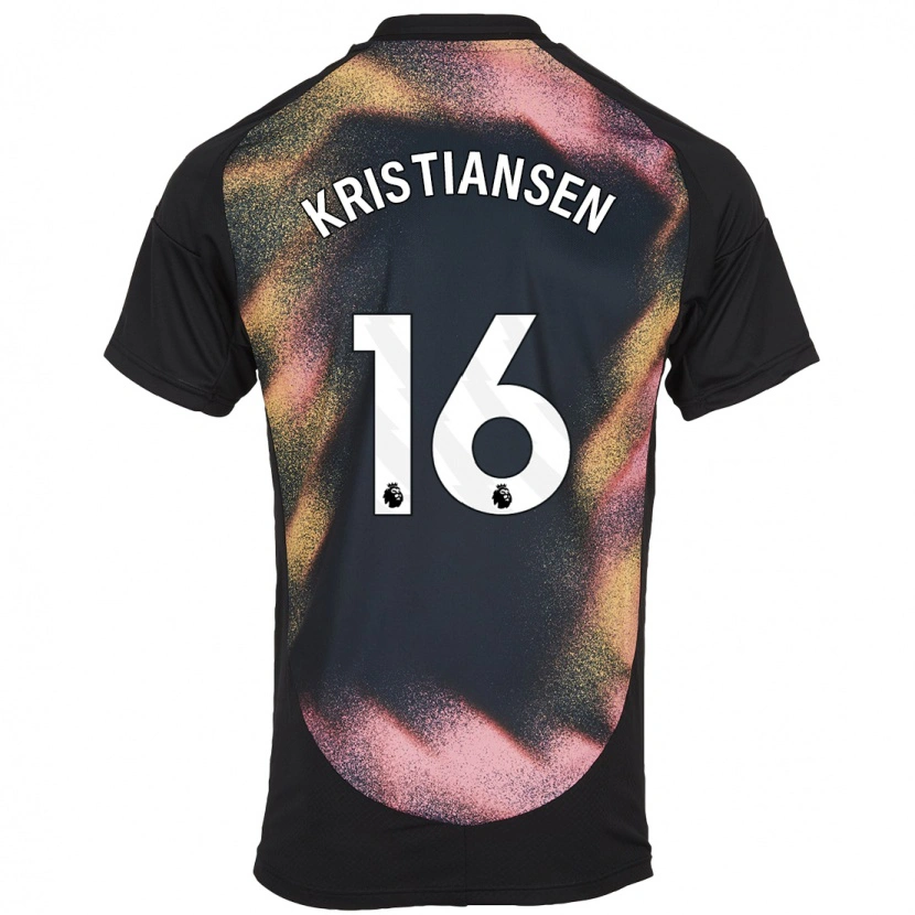 Danxen Dames Victor Kristiansen #16 Zwart Wit Uitshirt Uittenue 2024/25 T-Shirt