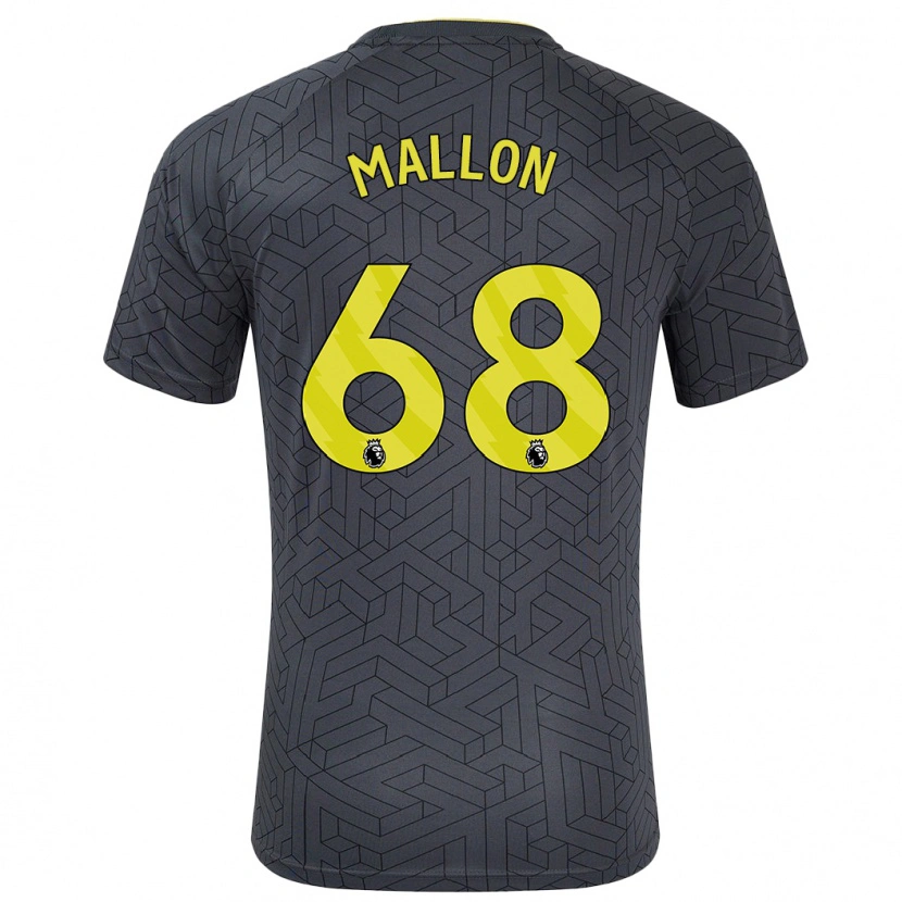 Danxen Dames Mathew Mallon #68 Zwart Geel Uitshirt Uittenue 2024/25 T-Shirt