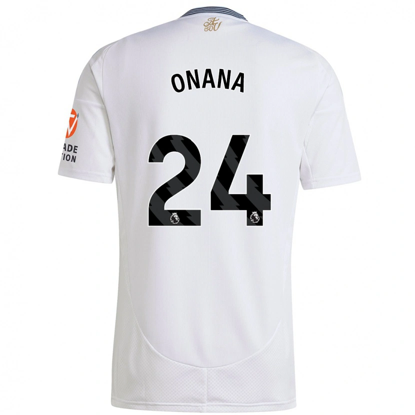 Danxen Dames Amadou Onana #24 Wit Uitshirt Uittenue 2024/25 T-Shirt