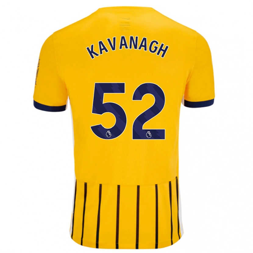 Danxen Dames Leigh Kavanagh #52 Goud Blauw Krijtstrepen Uitshirt Uittenue 2024/25 T-Shirt