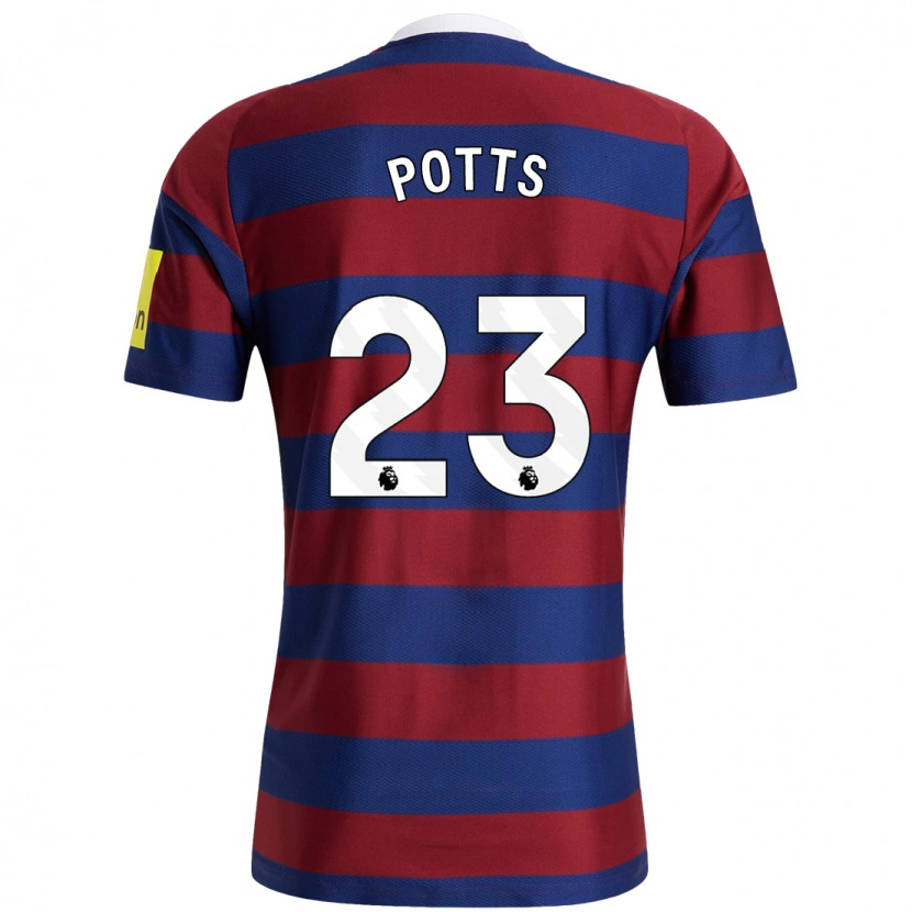 Danxen Dames Charlotte Potts #23 Bordeauxrood Marineblauw Uitshirt Uittenue 2024/25 T-Shirt