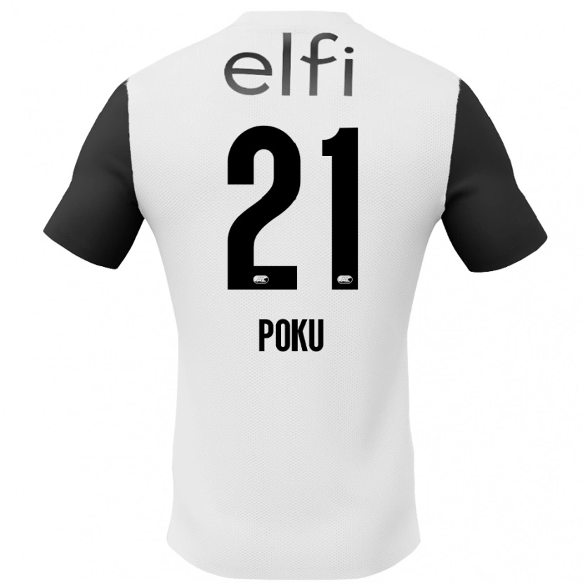 Danxen Dames Ernest Poku #21 Wit Zwart Uitshirt Uittenue 2024/25 T-Shirt