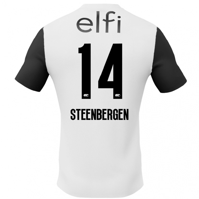 Danxen Dames Thom Steenbergen #14 Wit Zwart Uitshirt Uittenue 2024/25 T-Shirt