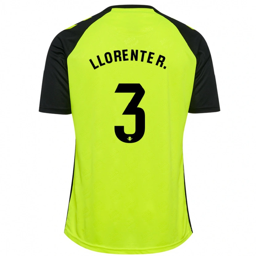 Danxen Dames Diego Llorente #3 Fluorescerend Geel Zwart Uitshirt Uittenue 2024/25 T-Shirt