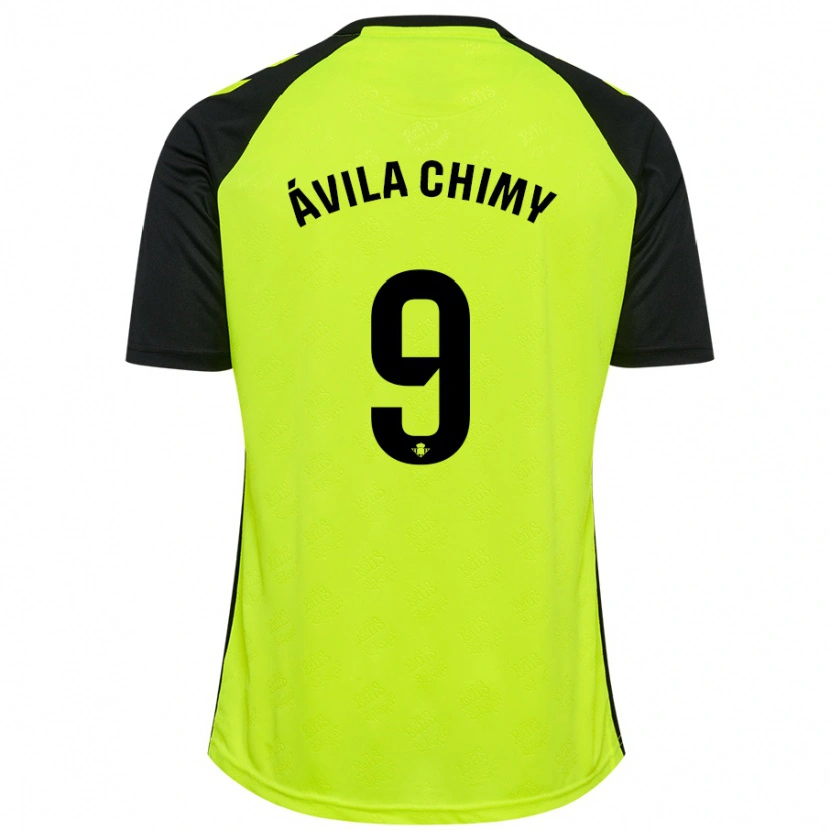 Danxen Dames Chimy Ávila #9 Fluorescerend Geel Zwart Uitshirt Uittenue 2024/25 T-Shirt