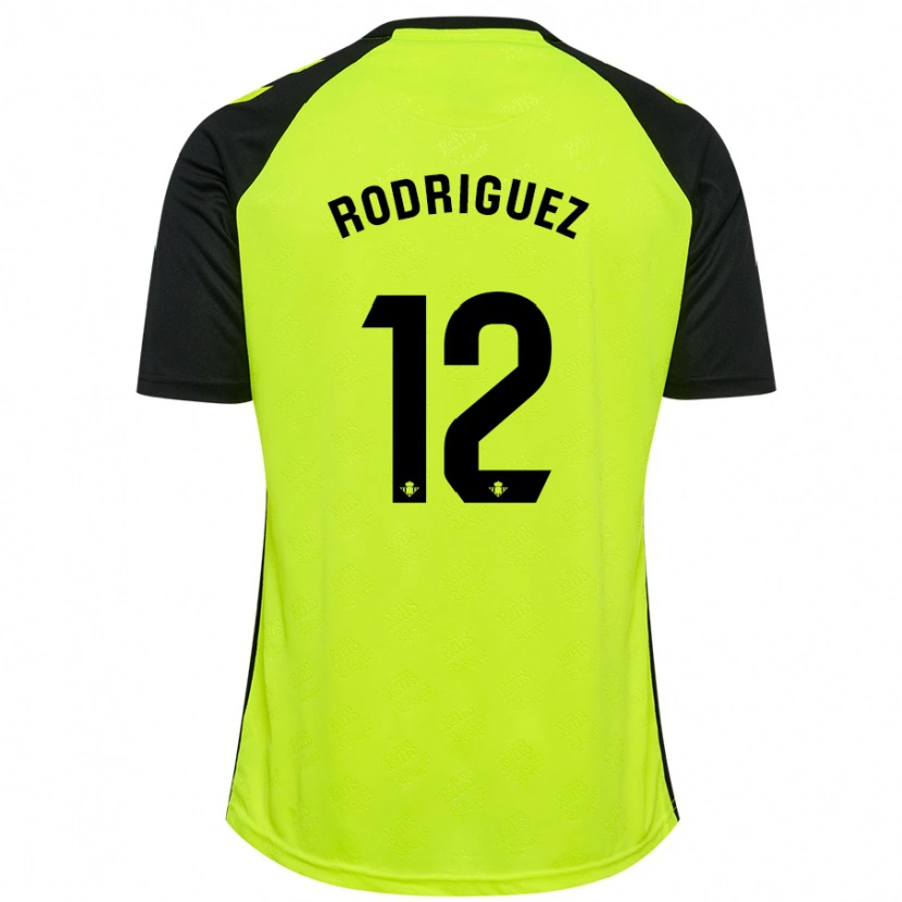 Danxen Dames Ricardo Rodríguez #12 Fluorescerend Geel Zwart Uitshirt Uittenue 2024/25 T-Shirt