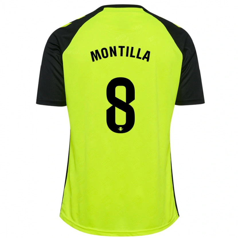 Danxen Dames Natalia Montilla #8 Fluorescerend Geel Zwart Uitshirt Uittenue 2024/25 T-Shirt