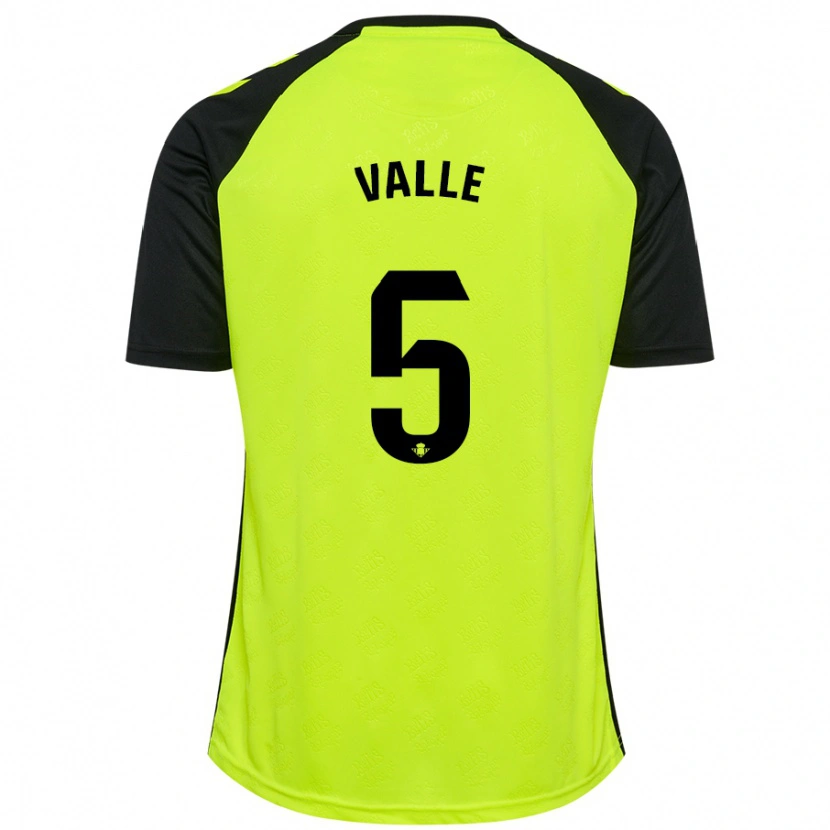 Danxen Dames María Valle López #5 Fluorescerend Geel Zwart Uitshirt Uittenue 2024/25 T-Shirt