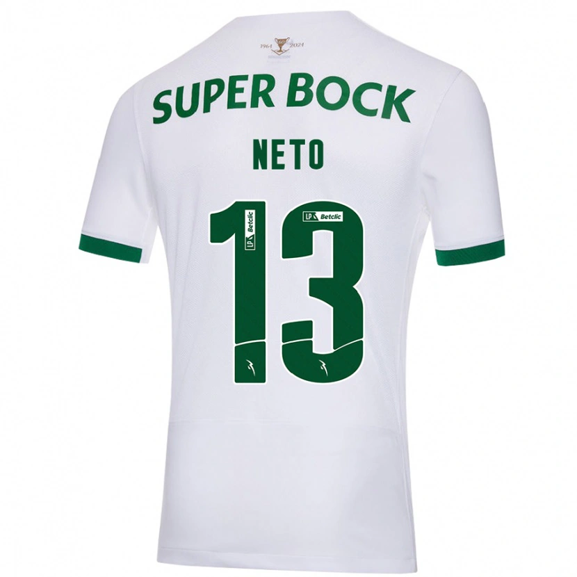 Danxen Dames Luís Neto #13 Wit Groen Uitshirt Uittenue 2024/25 T-Shirt