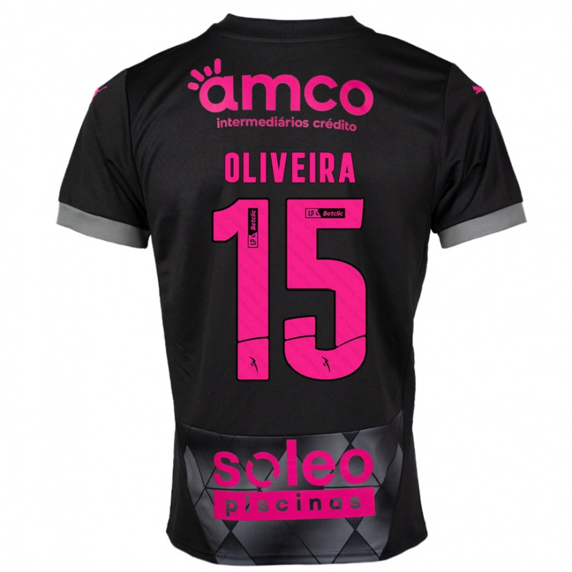 Danxen Dames Paulo Oliveira #15 Zwart Roze Uitshirt Uittenue 2024/25 T-Shirt