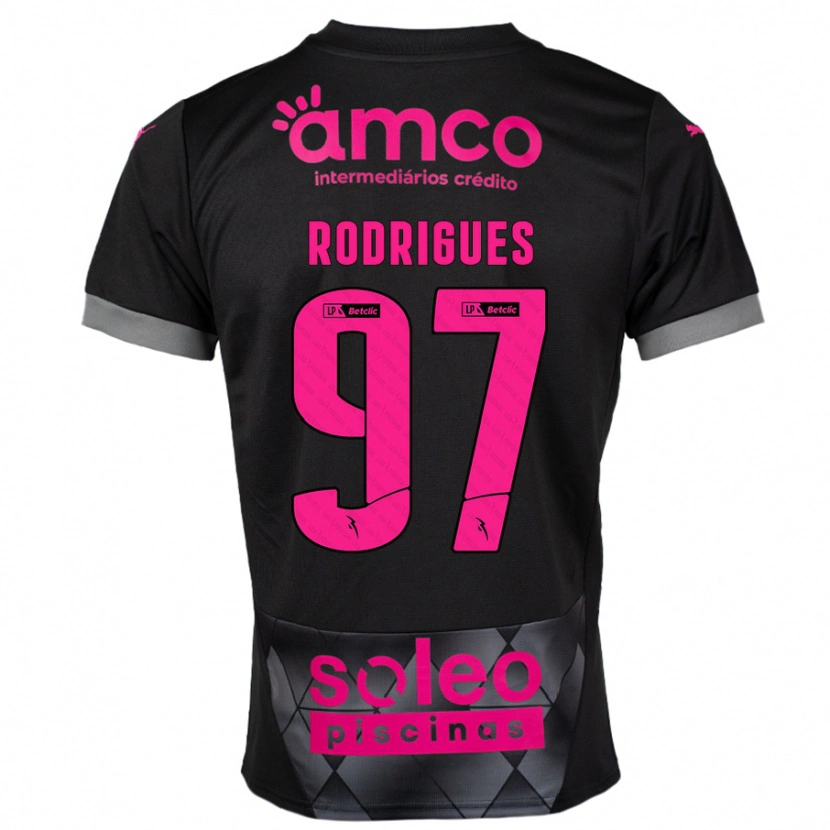 Danxen Dames Dinis Rodrigues #97 Zwart Roze Uitshirt Uittenue 2024/25 T-Shirt