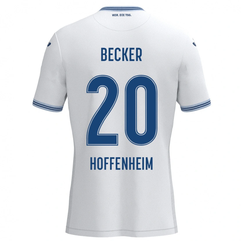 Danxen Dames Finn Ole Becker #20 Wit Blauw Uitshirt Uittenue 2024/25 T-Shirt