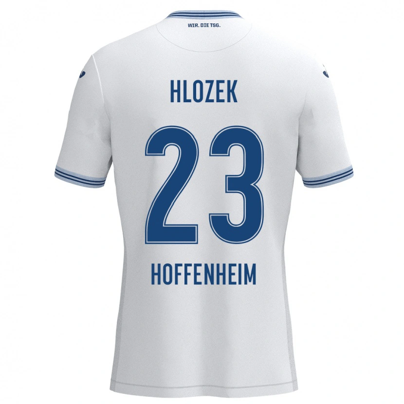 Danxen Dames Adam Hlozek #23 Wit Blauw Uitshirt Uittenue 2024/25 T-Shirt