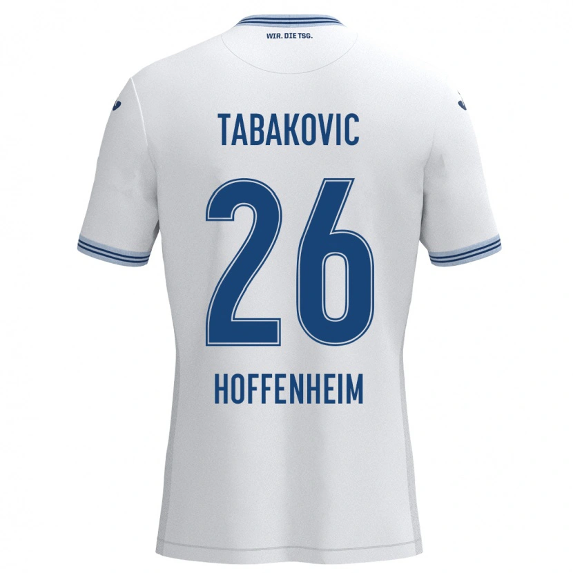 Danxen Dames Haris Tabakovic #26 Wit Blauw Uitshirt Uittenue 2024/25 T-Shirt