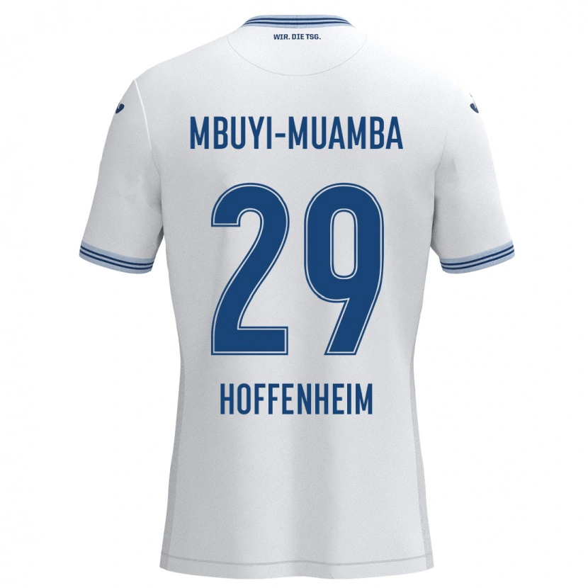 Danxen Dames Hubert Mbuyi-Muamba #29 Wit Blauw Uitshirt Uittenue 2024/25 T-Shirt