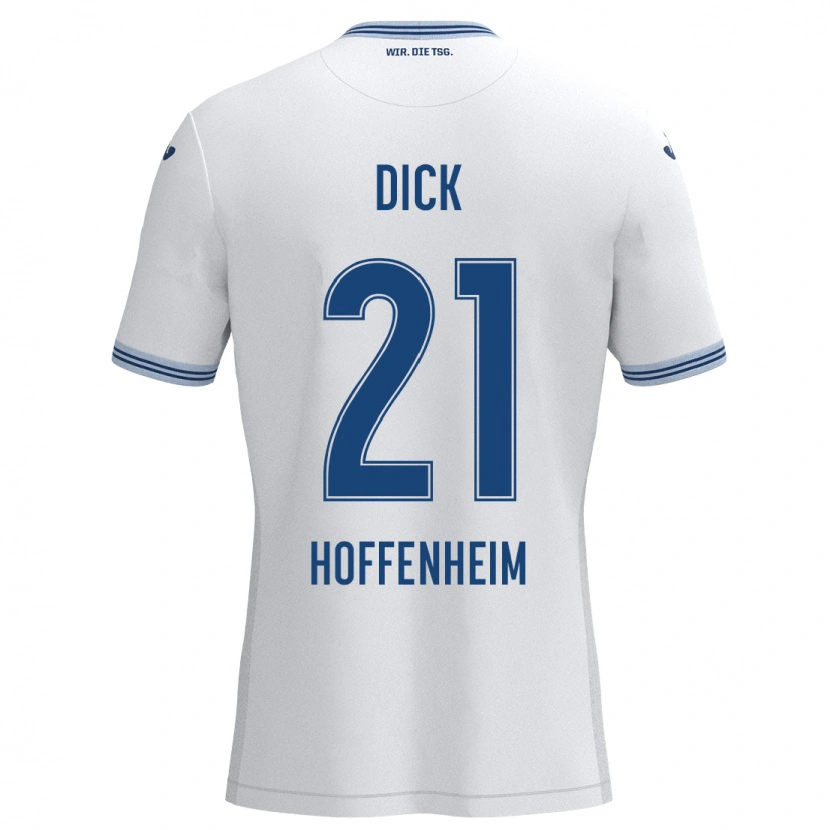 Danxen Dames Laura Dick #21 Wit Blauw Uitshirt Uittenue 2024/25 T-Shirt