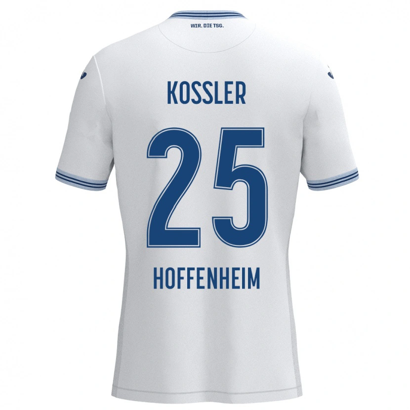 Danxen Dames Melissa Kössler #25 Wit Blauw Uitshirt Uittenue 2024/25 T-Shirt