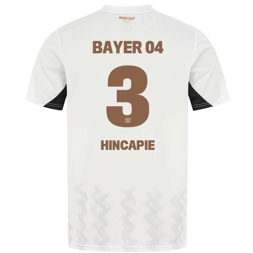 Danxen Dames Piero Hincapié #3 Wit Zwart Uitshirt Uittenue 2024/25 T-Shirt