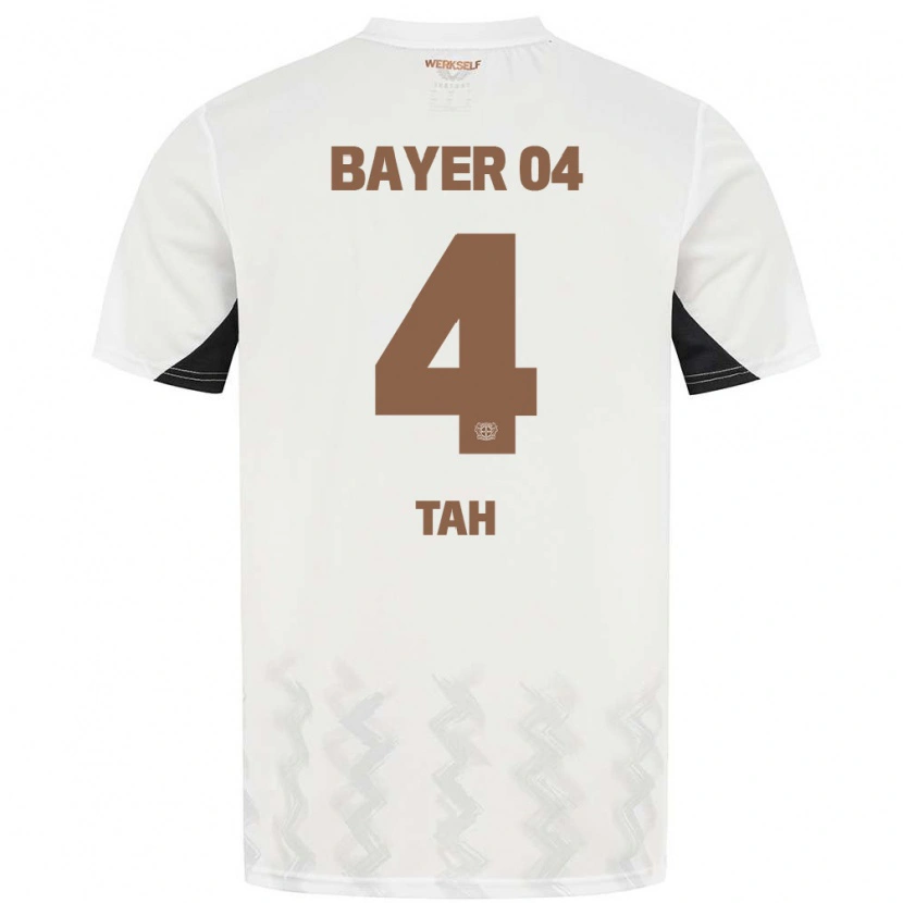 Danxen Dames Jonathan Tah #4 Wit Zwart Uitshirt Uittenue 2024/25 T-Shirt