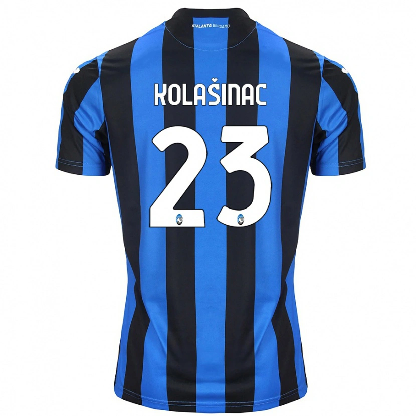 Danxen Kinderen Sead Kolasinac #23 Blauw Zwart Thuisshirt Thuistenue 2024/25 T-Shirt