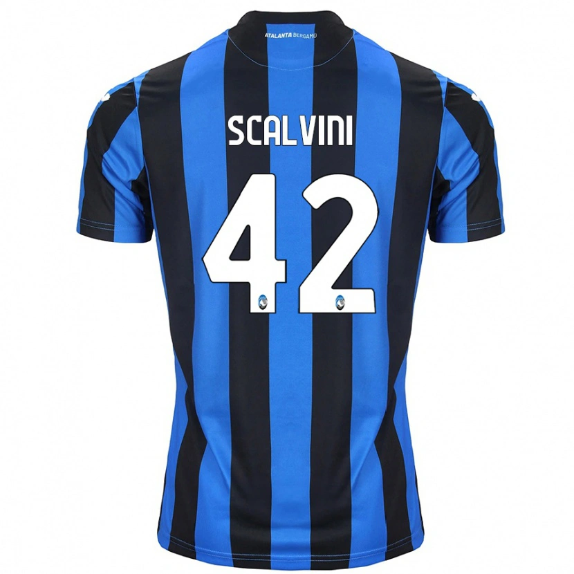 Danxen Kinderen Giorgio Scalvini #42 Blauw Zwart Thuisshirt Thuistenue 2024/25 T-Shirt