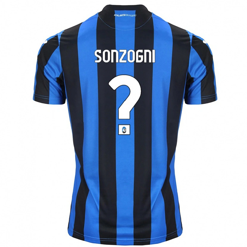 Danxen Kinderen Mattia Sonzogni #0 Blauw Zwart Thuisshirt Thuistenue 2024/25 T-Shirt