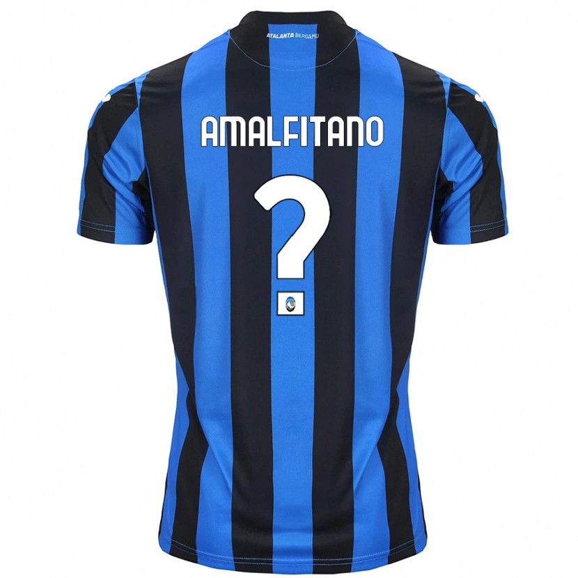 Danxen Kinderen Nicolò Amalfitano #0 Blauw Zwart Thuisshirt Thuistenue 2024/25 T-Shirt