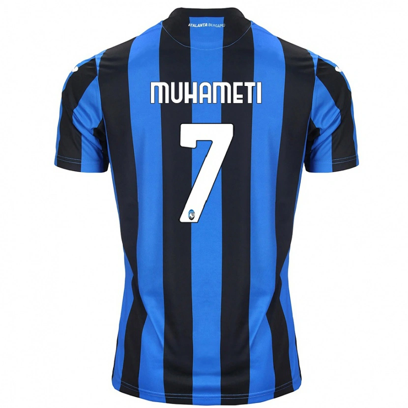 Danxen Kinderen Endri Muhameti #7 Blauw Zwart Thuisshirt Thuistenue 2024/25 T-Shirt