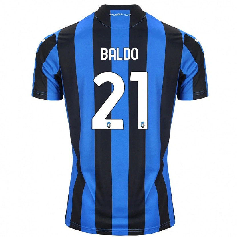 Danxen Kinderen Nicolò Baldo #21 Blauw Zwart Thuisshirt Thuistenue 2024/25 T-Shirt