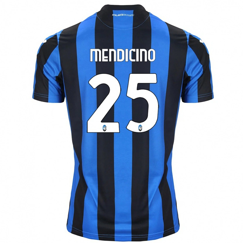 Danxen Kinderen Leonardo Mendicino #25 Blauw Zwart Thuisshirt Thuistenue 2024/25 T-Shirt