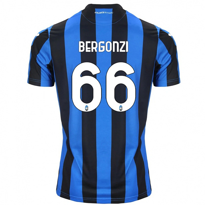 Danxen Kinderen Federico Bergonzi #66 Blauw Zwart Thuisshirt Thuistenue 2024/25 T-Shirt