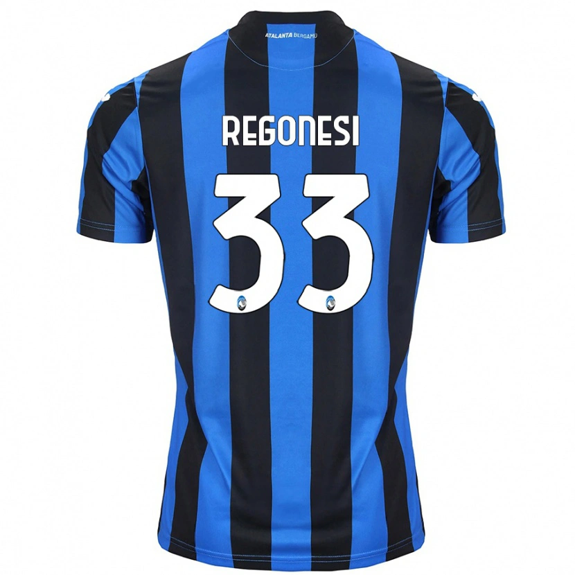 Danxen Kinderen Iacopo Regonesi #33 Blauw Zwart Thuisshirt Thuistenue 2024/25 T-Shirt