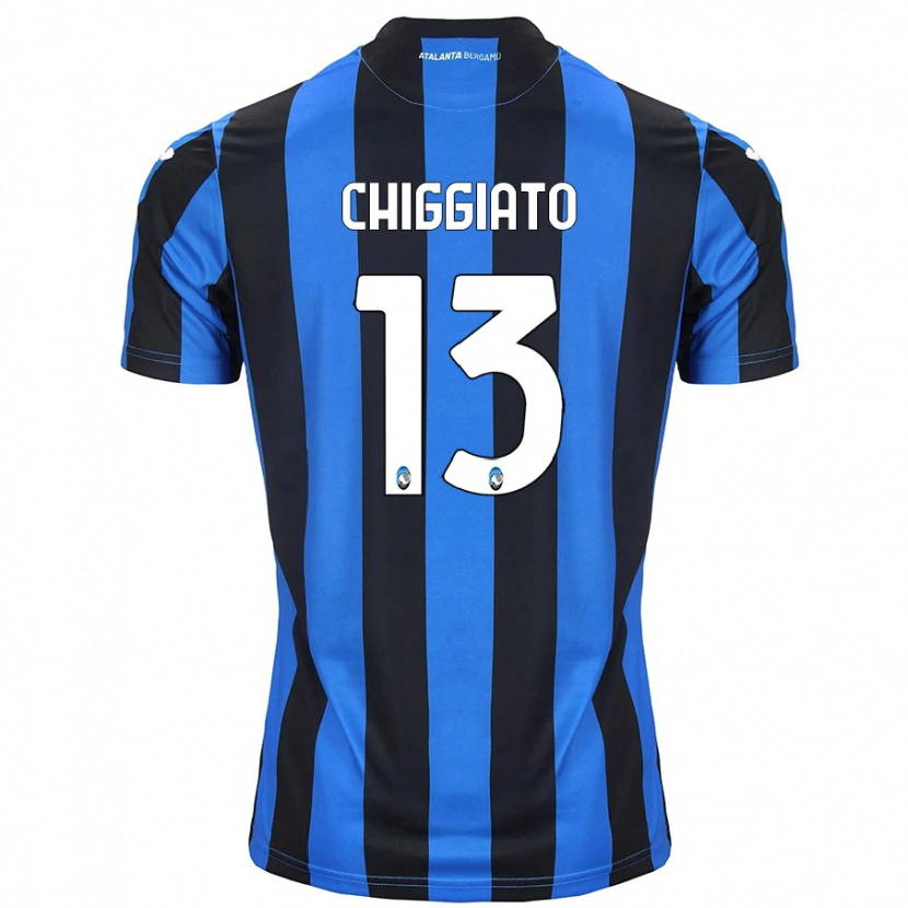 Danxen Kinderen Gabriele Chiggiato #13 Blauw Zwart Thuisshirt Thuistenue 2024/25 T-Shirt