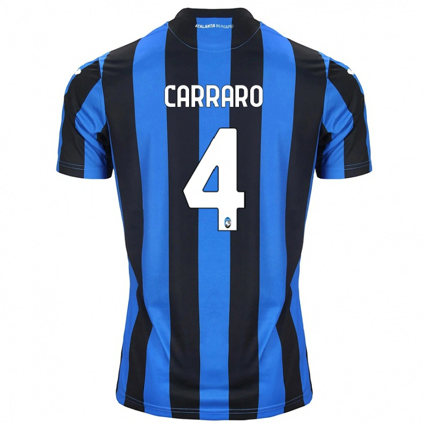 Danxen Kinderen Marco Carraro #4 Blauw Zwart Thuisshirt Thuistenue 2024/25 T-Shirt