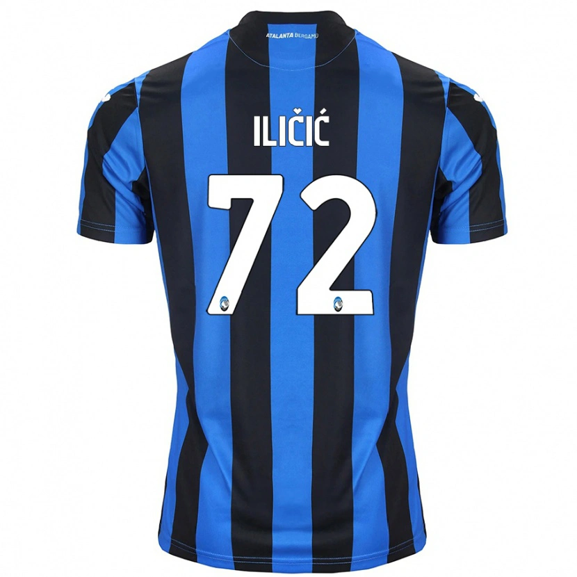 Danxen Kinderen Josip Ilicic #72 Blauw Zwart Thuisshirt Thuistenue 2024/25 T-Shirt