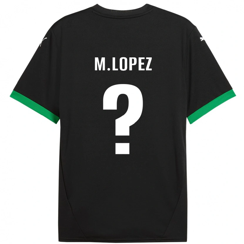 Danxen Kinderen Maxime López #0 Zwart Donkergroen Thuisshirt Thuistenue 2024/25 T-Shirt