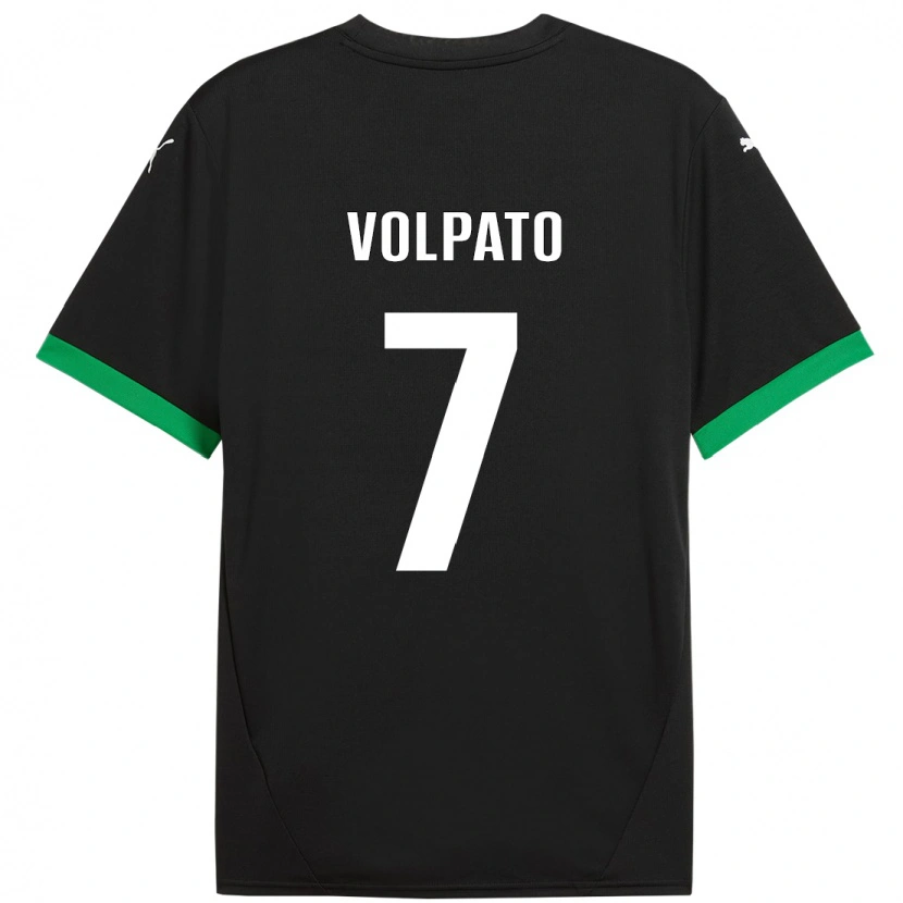 Danxen Kinderen Cristian Volpato #7 Zwart Donkergroen Thuisshirt Thuistenue 2024/25 T-Shirt