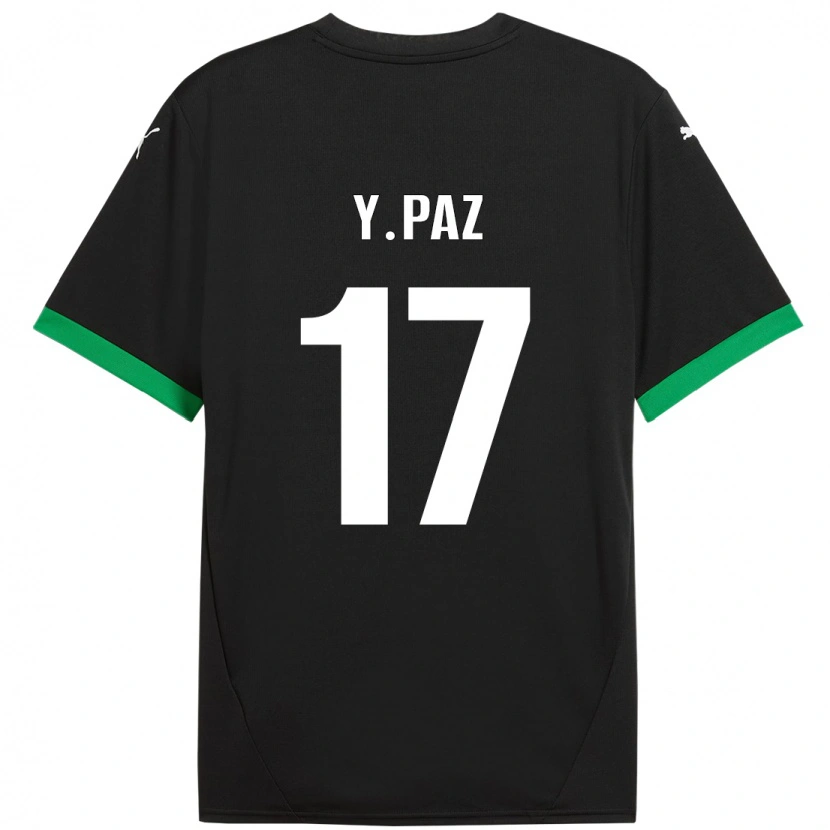 Danxen Kinderen Yeferson Paz #17 Zwart Donkergroen Thuisshirt Thuistenue 2024/25 T-Shirt