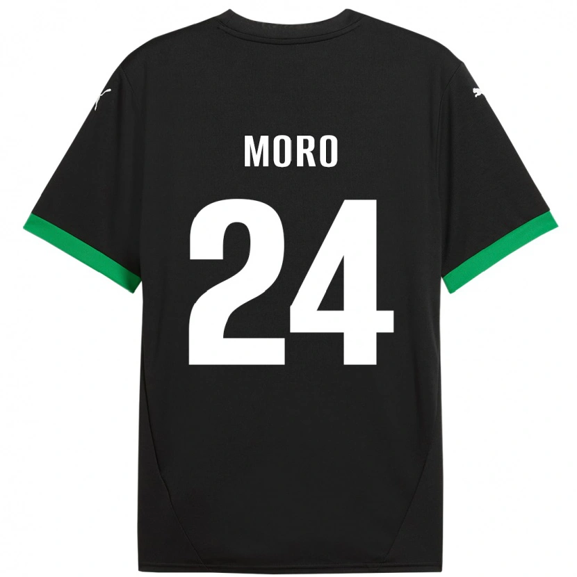 Danxen Kinderen Luca Moro #24 Zwart Donkergroen Thuisshirt Thuistenue 2024/25 T-Shirt