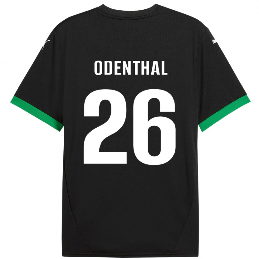 Danxen Kinderen Cas Odenthal #26 Zwart Donkergroen Thuisshirt Thuistenue 2024/25 T-Shirt