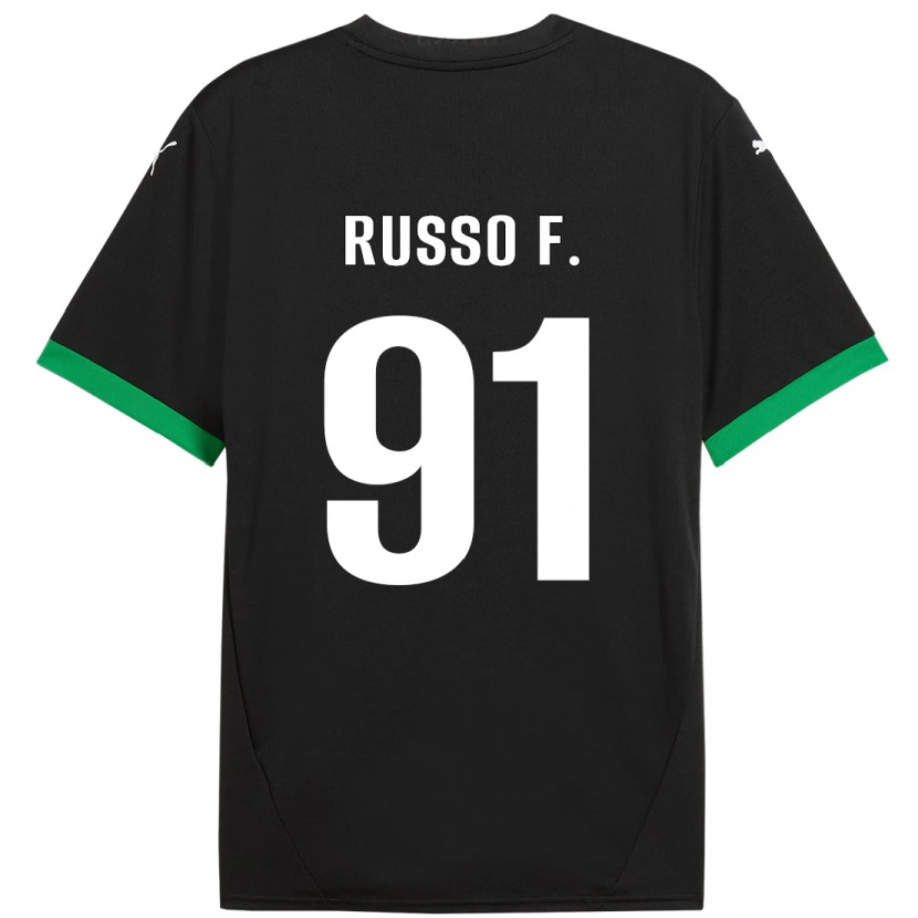 Danxen Kinderen Flavio Russo #91 Zwart Donkergroen Thuisshirt Thuistenue 2024/25 T-Shirt