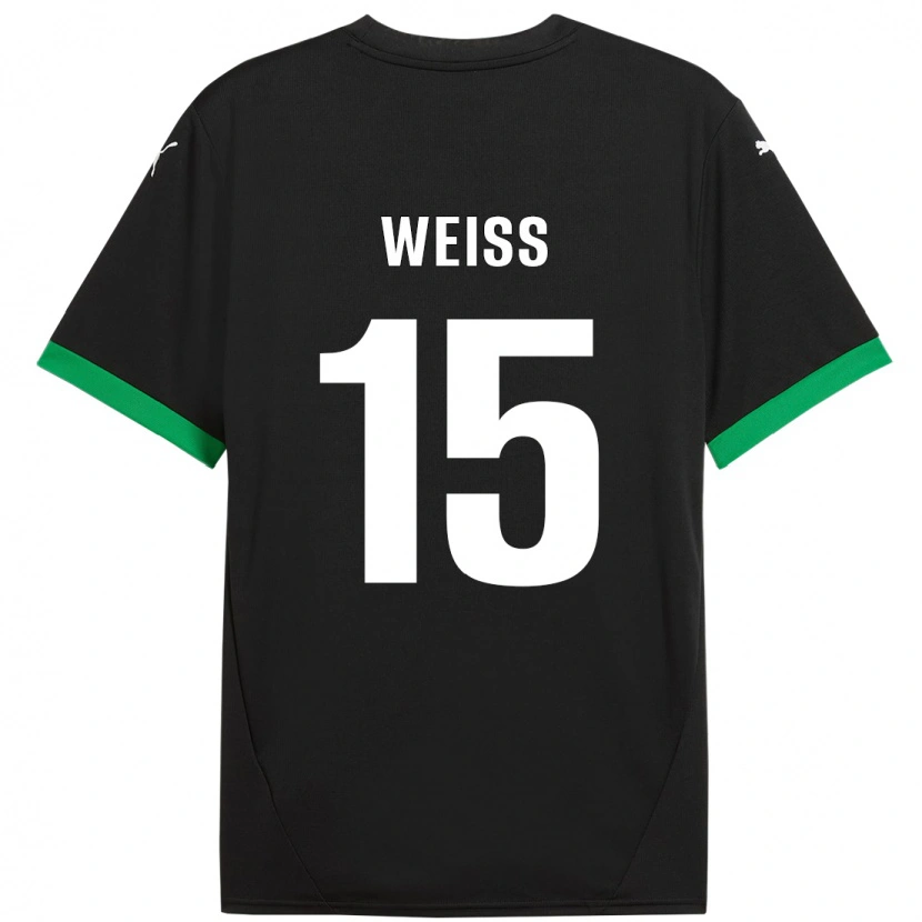 Danxen Kinderen David Weiss #15 Zwart Donkergroen Thuisshirt Thuistenue 2024/25 T-Shirt