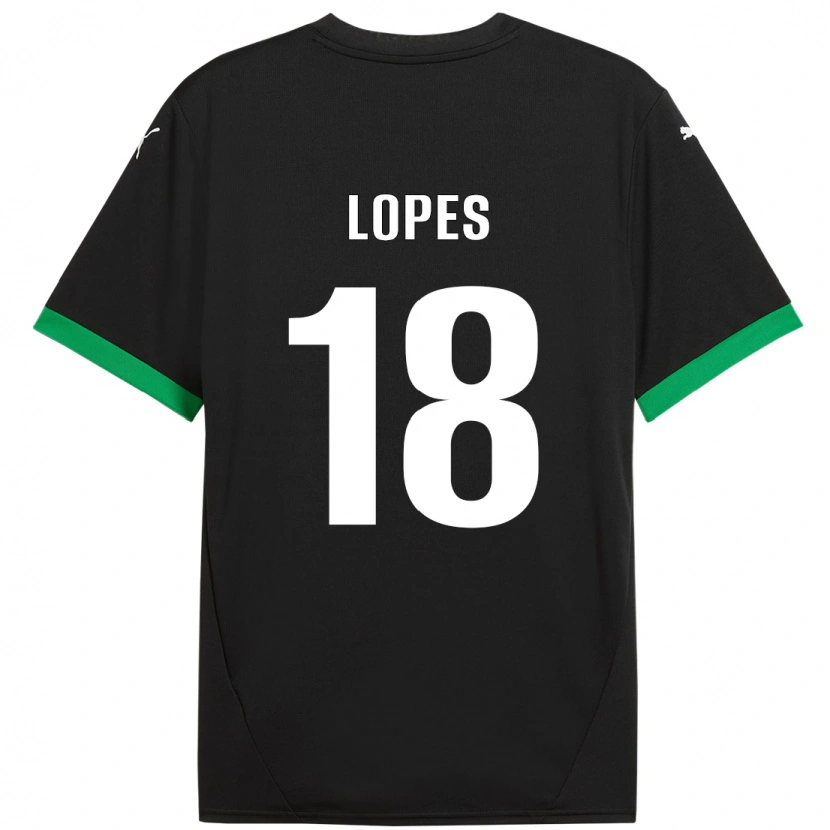 Danxen Kinderen Emerick Lopes #18 Zwart Donkergroen Thuisshirt Thuistenue 2024/25 T-Shirt