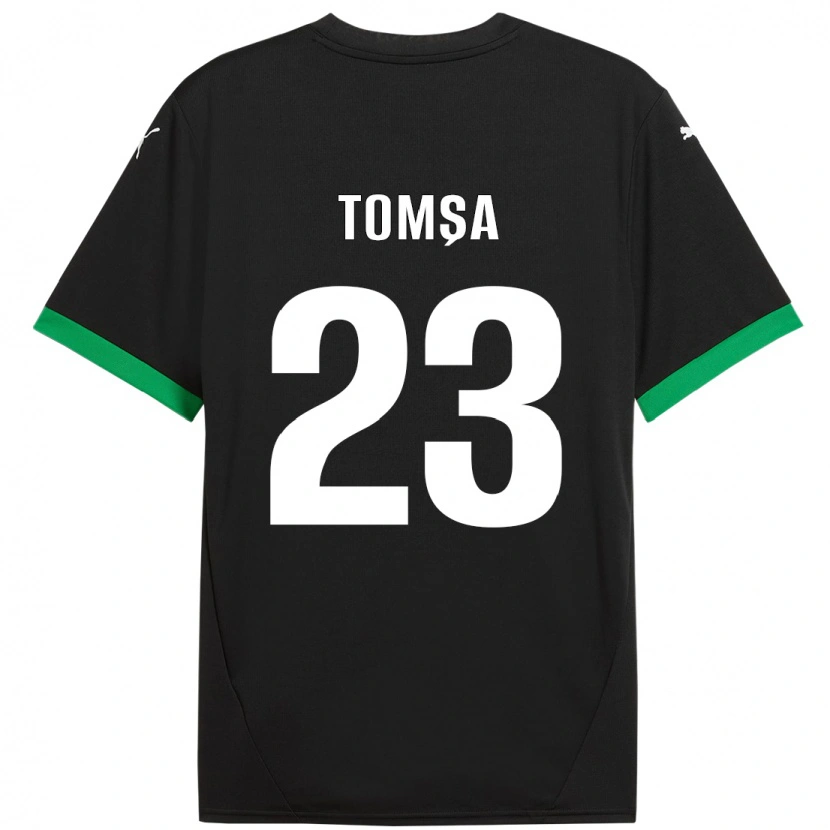 Danxen Kinderen Troy Tomșa #23 Zwart Donkergroen Thuisshirt Thuistenue 2024/25 T-Shirt